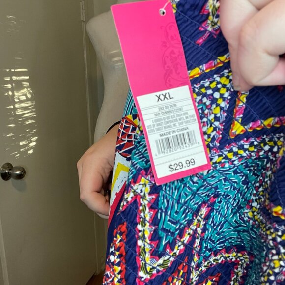 Xhilaration Strapless Maxi Dress 🌟 | XXL | Chevron Smocked Bodice & Sheer Overl - Picture 5 of 7